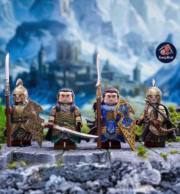 Lord of the Rings Elrond, gilgalad and nordor elves (warrior and archer)